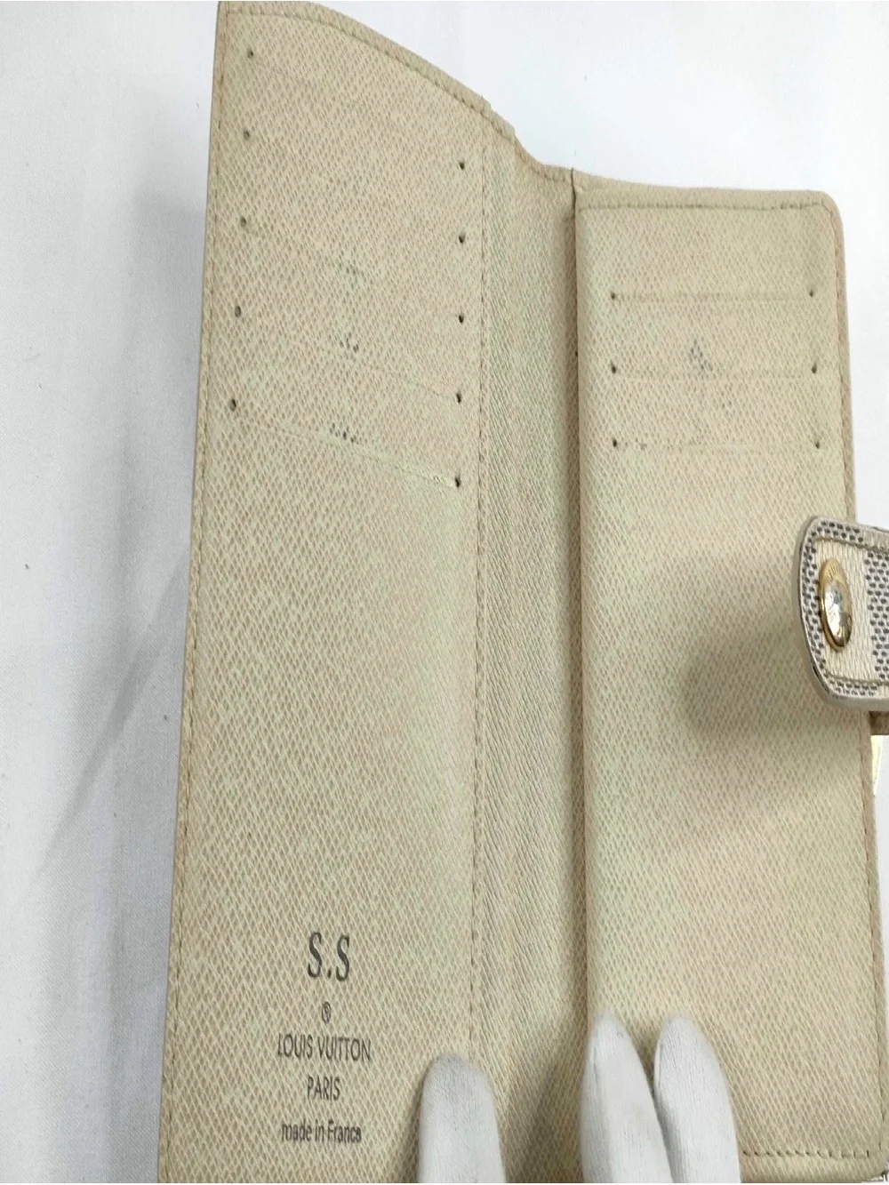 Louis Vuitton Damier Azur Compact Wallet with Gold Hardware
